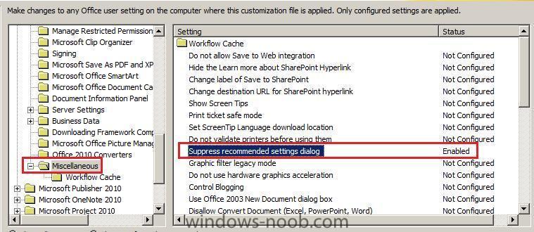 supress recommended settings dialog.jpg