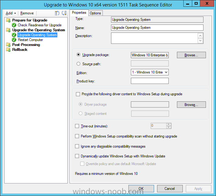 Что такое task sequence. Product Setup Window. Windows Server 2003 in-place upgrade. Rollback os.