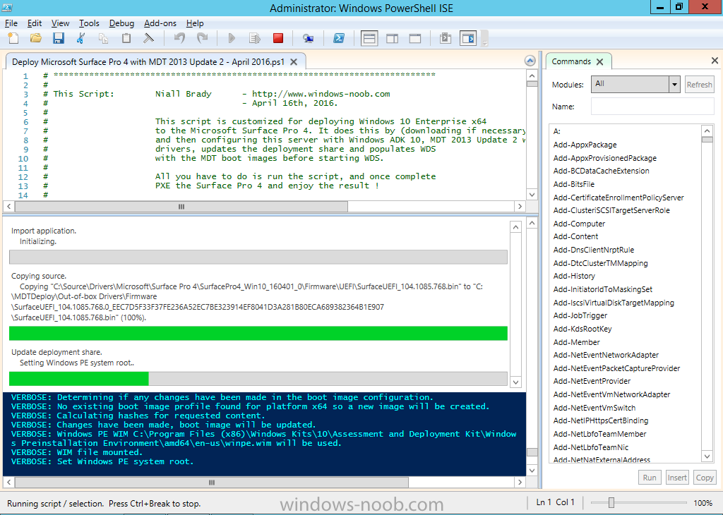 windows - Running PowerShell scripts as an Application in MDT 2013