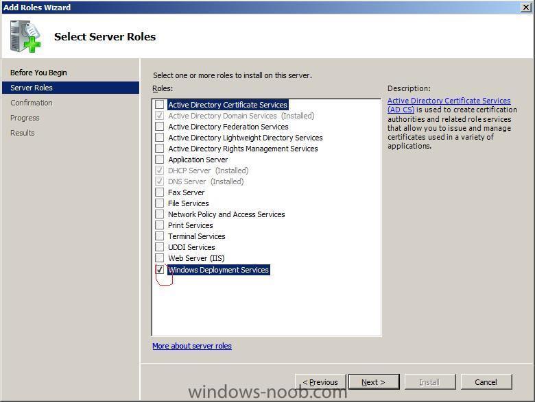 qu'est-ce que wds présent dans Windows Server 2008