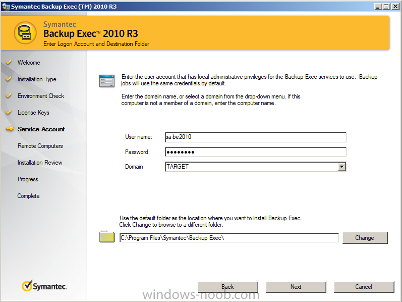 installation backup exec 2010