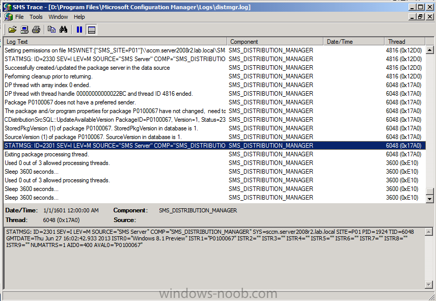 review the package distribution status via distmgr log file.png