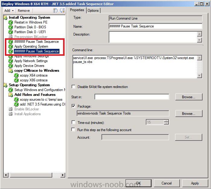 MDT: Running a single PowerShell Cmdlet from a Task Sequence Step