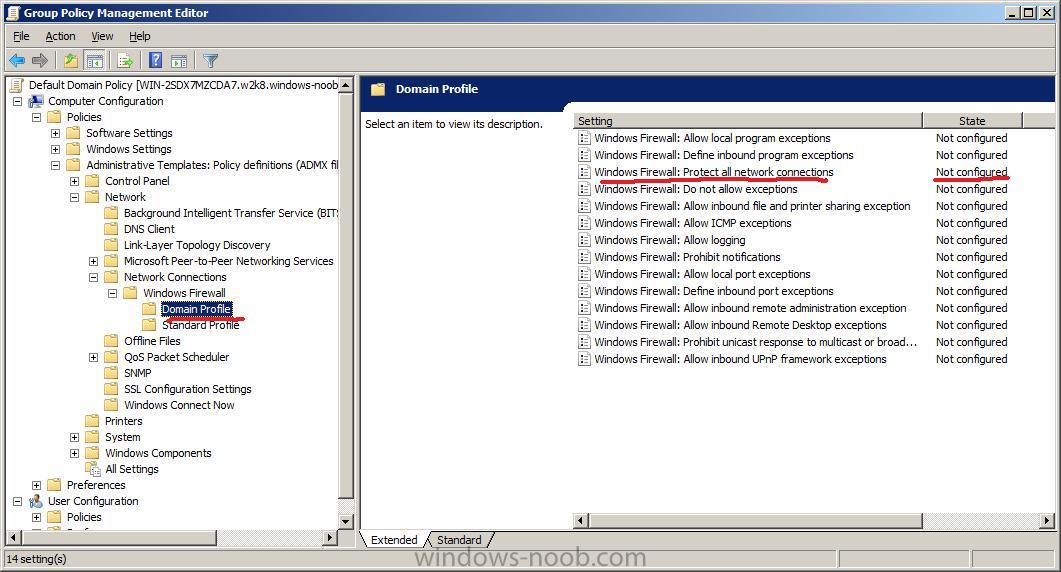 disable firewall in group policy