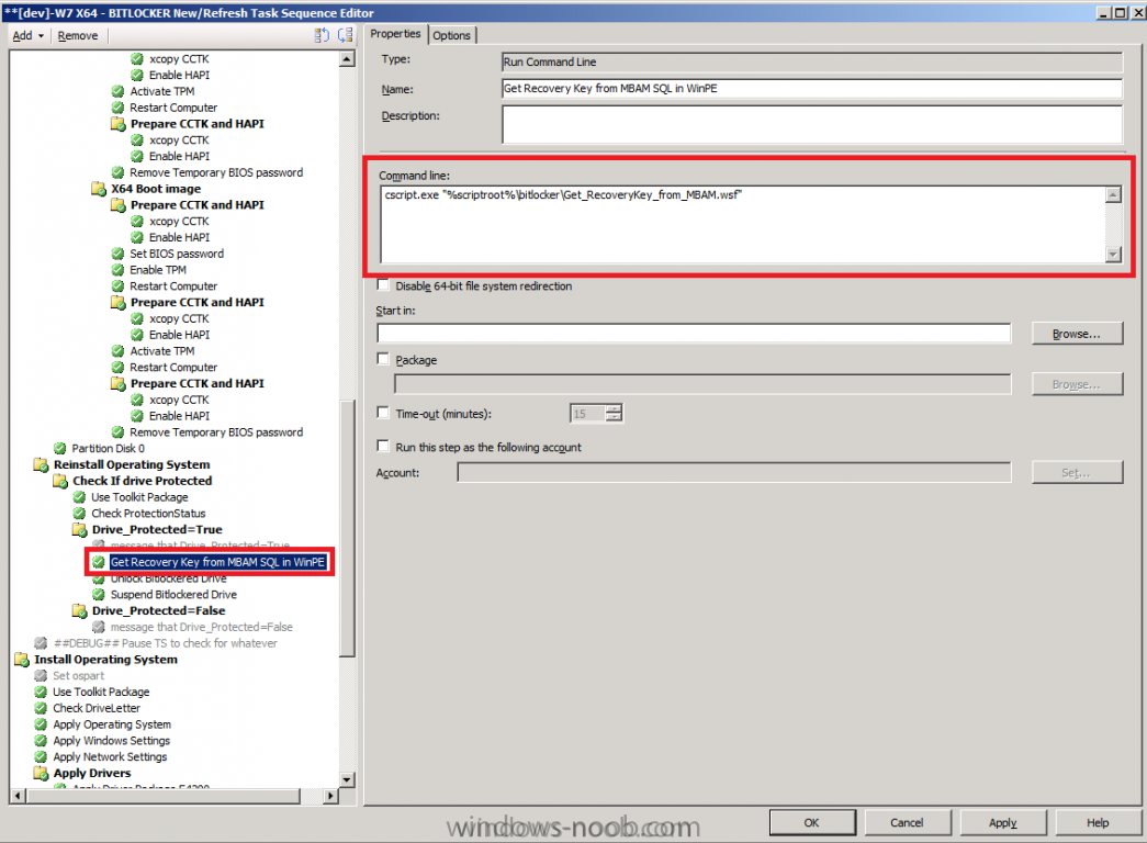 get recovery key from mbam sql in winpe step.png