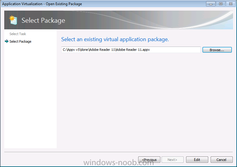 select existing virtual application package.png