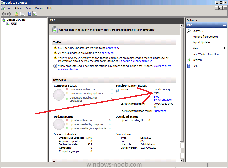 sync status in Windows Server Update Services console.png