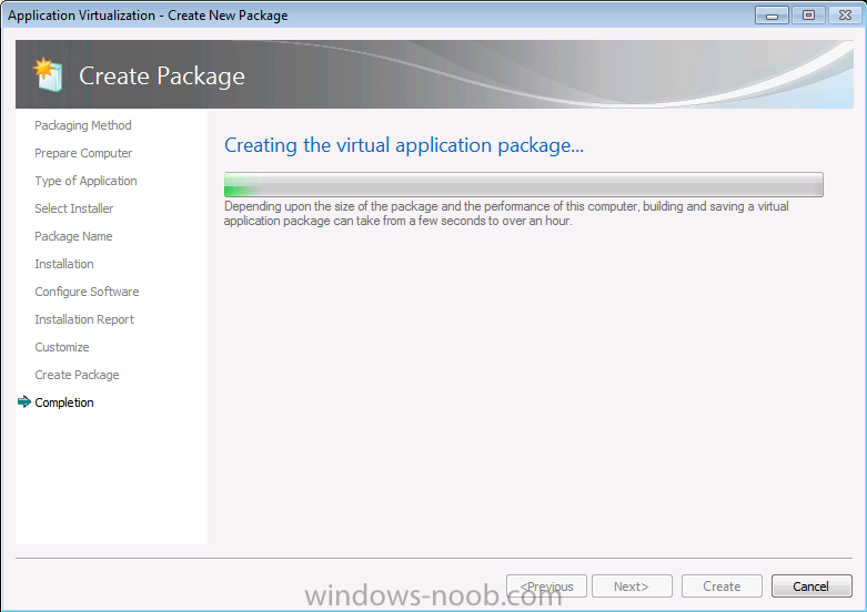 creating the virtual application package.png