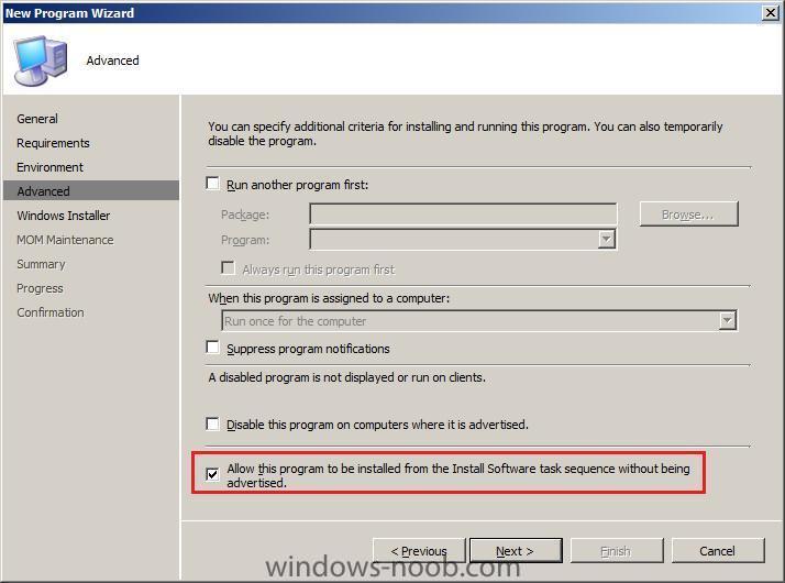 allow this program to be installed from the Install software task sequence without being advertised.jpg