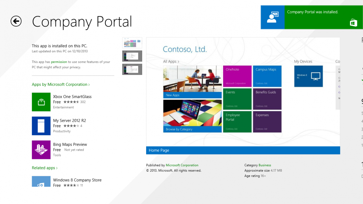 The company portal was Installed.png