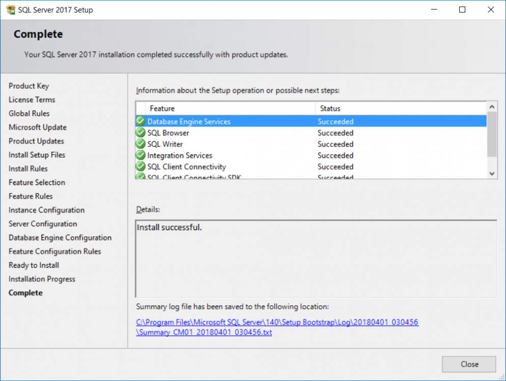 sql server installation - close.png