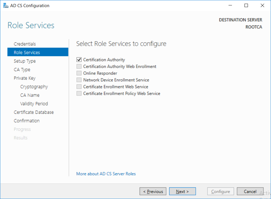 certificate authority role to configure is selected.png