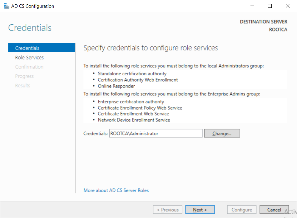 specify credentials to configure role services.png