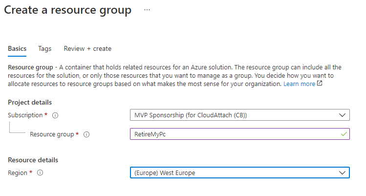 creating a resource group - select region.PNG