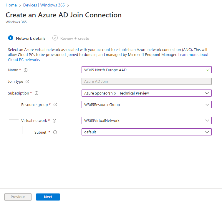 select Name Join type subscription resource group virtual network and subnet.png